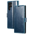 Θήκη με πτερύγιο για Samsung Galaxy S23 Ultra, ERBORD Waxy Wallet, μπλε