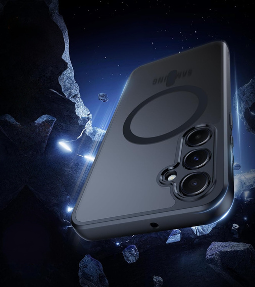 Ματ θήκη για Samsung Galaxy A17 5G, για MagSafe, ημιδιαφανές μαύρο