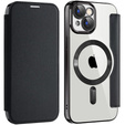 Θήκη με πτερύγιο για iPhone 15, RFID Wallet MagSafe CamShield, μαύρη