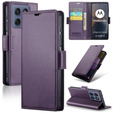 Θήκη για Motorola Edge 60 / 60 Fusion, ERBORD Glossy Litchi, πορτοφόλι με πτερύγιο, μωβ