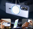 Θήκη για Samsung Galaxy S25 Edge, Kickstand Matt Case, για MagSafe, μπλε + Γυαλί οθόνης