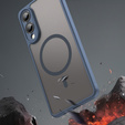 Θήκη για Samsung Galaxy S25 Edge, Kickstand Matt Case, για MagSafe, μπλε + Γυαλί οθόνης