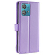 Θήκη με πτερύγιο για Motorola Edge 40 Neo, Wallet Zipper Pocket, μωβ