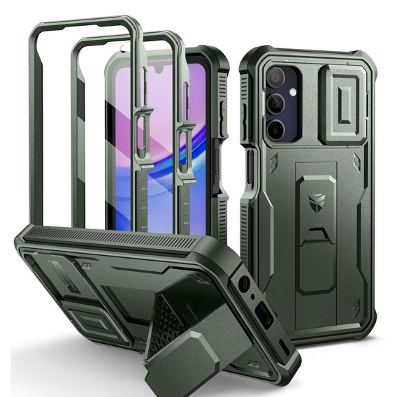 Θωρακισμένη θήκη για Samsung Galaxy A15, Dexnor Full Body (Two Frames), πράσινη