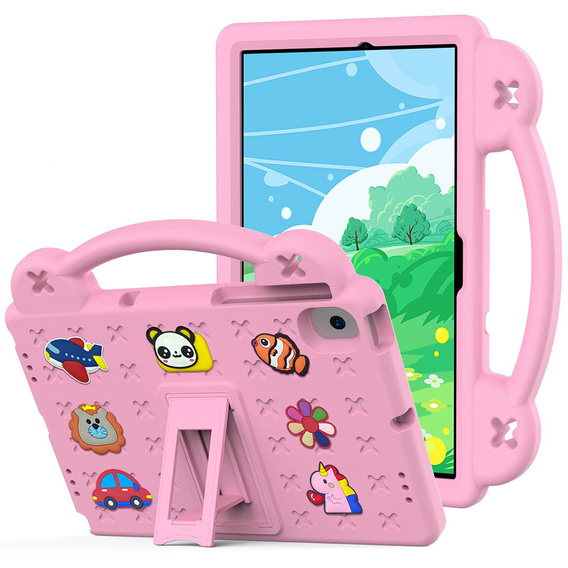 Παιδική θήκη για Samsung Tab A8 10.5 X200 / X205, Cute Patterns, με βάση, ροζ