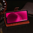 Θήκη με πτερύγιο για T Phone 3 5G, Crazy Horse Wallet, καφέ
