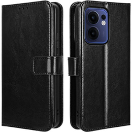 Θήκη με πτερύγιο για Oppo Reno 13F / Oppo Reno 13FS, Crazy Horse Wallet, μαύρη