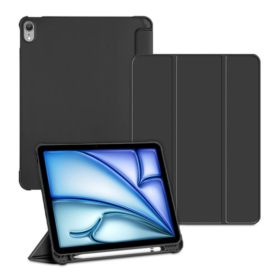 Θήκη για Apple iPad Air 11" 6 gen. 2024 (A2902, Smartcase με χώρο για γραφίδα, μαύρη