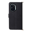 Θήκη με πτερύγιο για Honor 400 5G, Crossbody Leather Wallet, μαύρη
