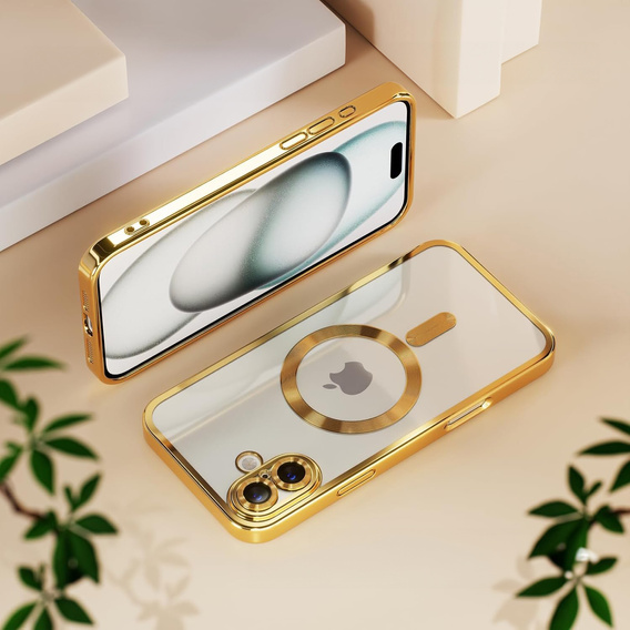 Θήκη για iPhone 16, Electro MagSafe, χρυσή + Γυαλί για την οθόνη