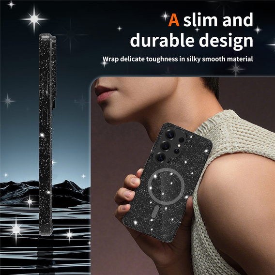 Θήκη Brokat, για MagSafe για Samsung Galaxy S26 Ultra, διαφανής / μαύρη