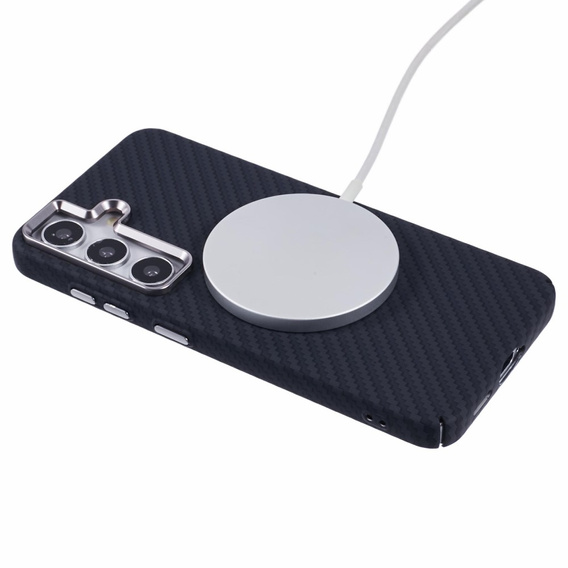 Θήκη για Samsung Galaxy S25, ανθρακονήματα MagSafe, μαύρη