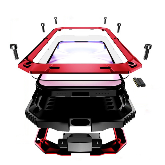 Θήκη R-JUST με βάση και ενσωματωμένο γυαλί για iPhone 17