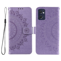 Θήκη με πτερύγιο για Oppo Reno7 5G, Mandala, μωβ