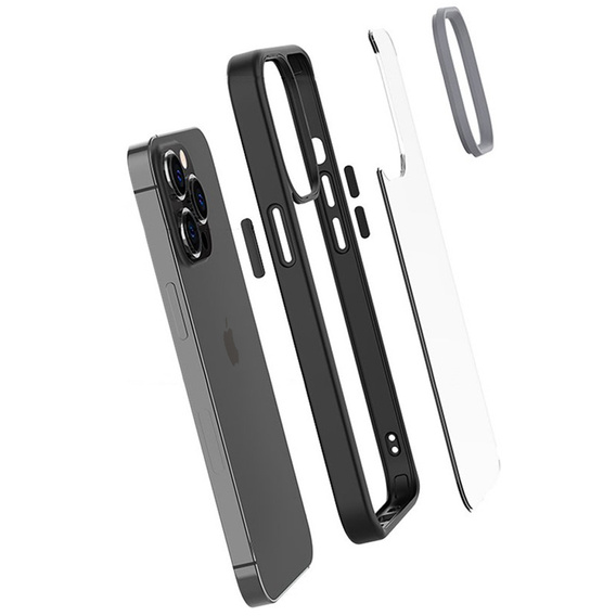 Θήκη για iPhone 13 Pro, ERBORD Hybrid Case, μαύρη