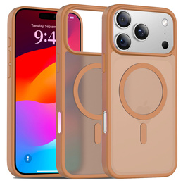 Ματ θήκη για iPhone 17 Pro Max, για MagSafe, ημιδιαφανές καφέ