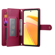 Θήκη με πτερύγιο για Oppo Reno 13 5G, Wallet Zipper Pocket, κόκκινη