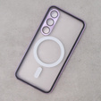 Μαγνητική θήκη MagSafe Dual Glass για Samsung Galaxy S23, μωβ