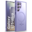 Θήκη για Samsung Galaxy S25 Ultra, για MagSafe, ERBORD Μatt Case, μωβ + Γυαλί οθόνης