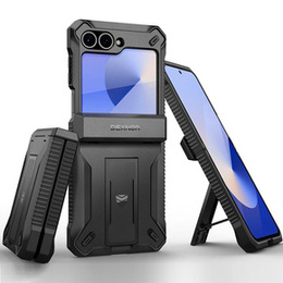 Θωρακισμένη θήκη για Samsung Galaxy Z Flip7 FE / Z Flip6, Dexnor Clip Holder, μαύρη