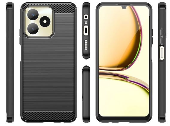 Θήκη για Realme C51, Carbon, μαύρη