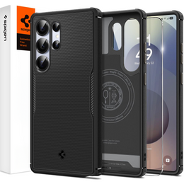 θήκη Spigen για Samsung Galaxy S25 Ultra, Core Armor MagSafe, μαύρη + μετριασμένο γυαλί 9H