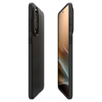 θήκη Spigen για Samsung Galaxy S25 Edge, Liquid Air, μαύρη + μετριασμένο γυαλί 9H