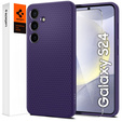 θήκη Spigen για Samsung Galaxy S24, Liquid Air, μωβ + μετριασμένο γυαλί 9H