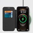 Θήκη με πτερύγιο για iPhone 12 Pro, RFID Wallet MagSafe CamShield, μαύρη
