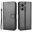 Θήκη με πτερύγιο για Huawei Nova 10 SE, Crazy Horse Wallet, μαύρη