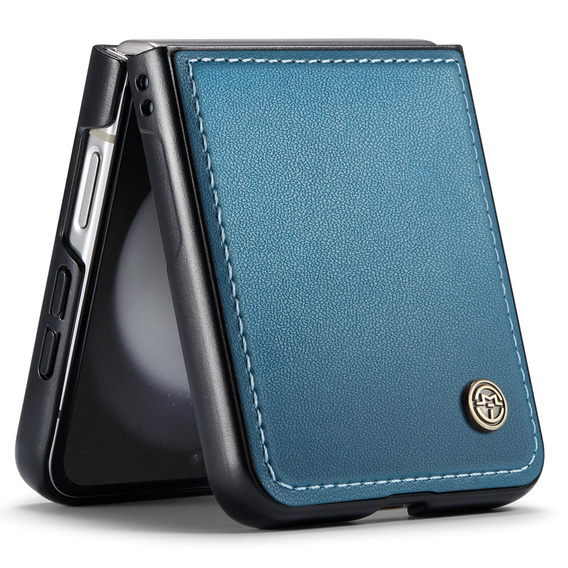 Θήκη για Samsung Galaxy Z Flip7 FE / Z Flip6, CASEME Litchi Leather, μπλε