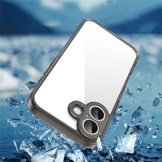 Θήκη για iPhone 17, με κάλυμμα κάμερας, διάφανη με μαύρες πλευρές