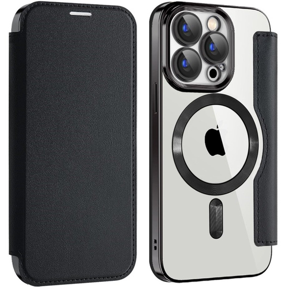 Θήκη με πτερύγιο για iPhone 15 Pro Max, RFID Wallet MagSafe CamShield, μαύρη