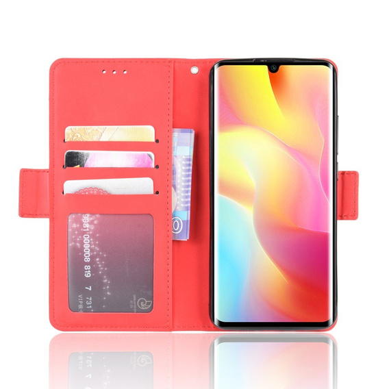 Θήκη με πτερύγιο για Xiaomi Mi Note 10 Lite, Card Slot, κόκκινη