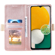 θήκη πτερύγιο για Samsung Galaxy A54 5G, Wallet Pocket Zipper Lace, ροζ