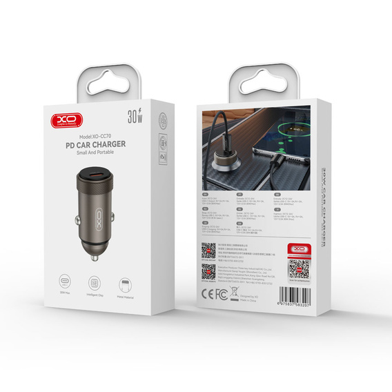 Φορτιστής αυτοκινήτου XO CC70 με θύρα USB-C PD 30 W