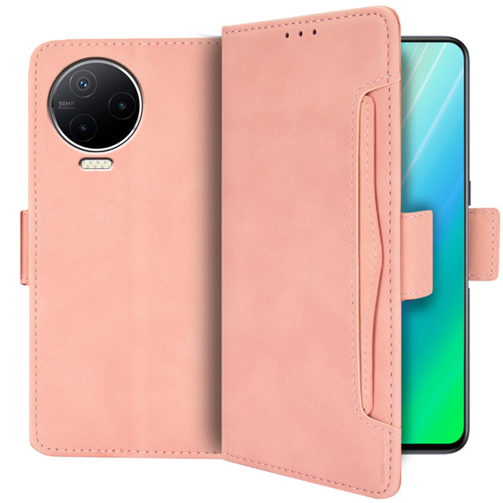 Θήκη με πτερύγιο για Infinix Note 12 2023, Card Slot, ροζ