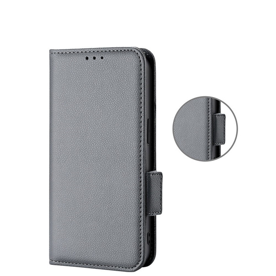 Θήκη με πτερύγιο για Xiaomi Redmi Note 12 5G / POCO X5 5G, Wallet Litchi Magnet, γκρι