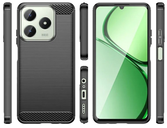 Θήκη για Realme C61, Carbon, μαύρη