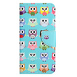 Θήκη με πτερύγιο για Motorola Moto G73 5G, Wallet, owls, μπλε