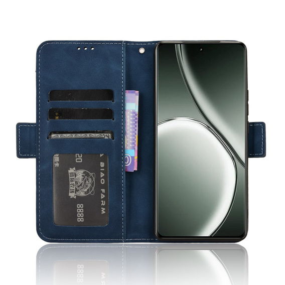 Θήκη με πτερύγιο για Realme GT 6 / 6T, Card Slot, σκούρο μπλε