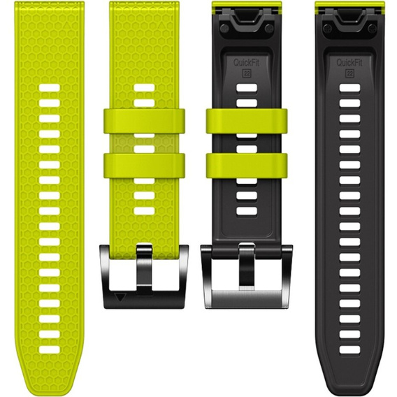 Λουράκι σιλικόνης για Garmin Fenix 7 / Forerunner 965 / 955 / 945 / 935, κίτρινη / Μαύρο 