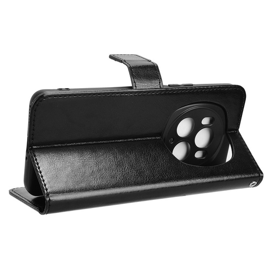 Θήκη με πτερύγιο για Honor Magic 6 Pro 5G, Crazy Horse Wallet, μαύρη