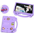 Παιδική θήκη για iPad 10.2" 2021/2020/2019 (9/8/7 gen.) / Air 10.5" 2019 (3 gen.), Cute Patterns, με βάση, μωβ