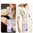 θήκη για Samsung Galaxy A55 5G, Leather Flower Card Slot, μωβ