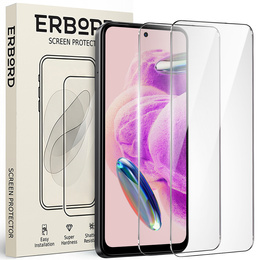 2x Μετριασμένο γυαλί για Xiaomi Redmi Note 12S, ERBORD 9H Hard Glass στην οθόνη