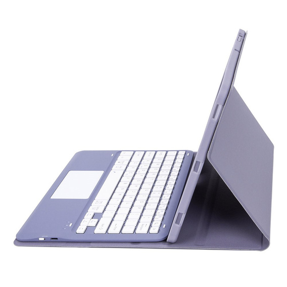Θήκη + πληκτρολόγιο Samsung Galaxy Tab S9+, Leather Pen Slot TouchPad, μωβ