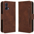 Θήκη με πτερύγιο για Motorola Moto G85, Card Slot, καφέ