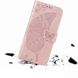 Θήκη με πτερύγιο για Oppo Reno 13 Pro, Butterfly, ροζ rose gold
