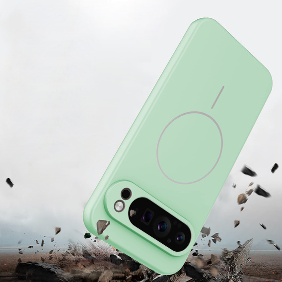 Θήκη σιλικόνης για Google Pixel 10 Pro XL, για MagSafe, πράσινο